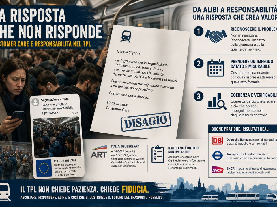 La risposta che non risponde: customer care e responsabilità nel TPL (*)